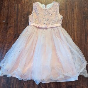 Kaqinini Girls Pink Sequins Holiday Dress Size 6
